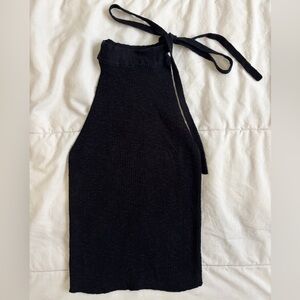 FREE PEOPLE Maya Black Sweater Tie Tank Top